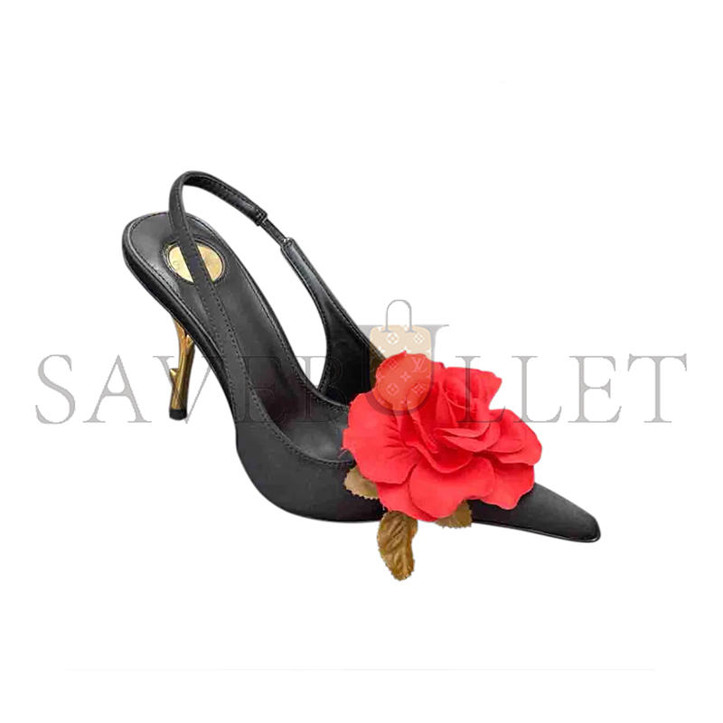 YSL FOTVA FLOWER HIGH HEEL SANDALS 306543